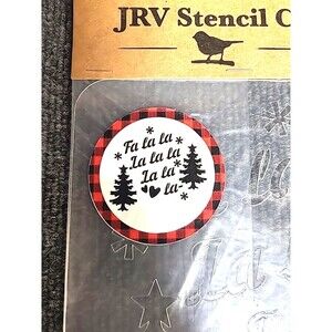 NEW JRV  15mil Reusable Fa La La Stencil 9x8 Christmas
